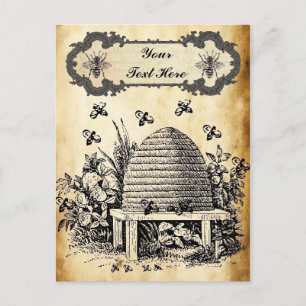 Postal personalizada de Bee Hive Vintage