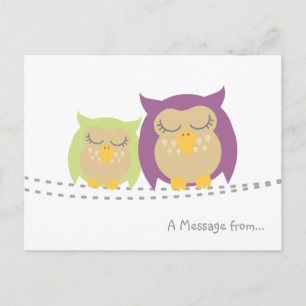 Postal personalizada de búho kawaii