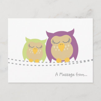 Postal personalizada de búho kawaii
