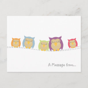 Postal personalizada de búho kawaii