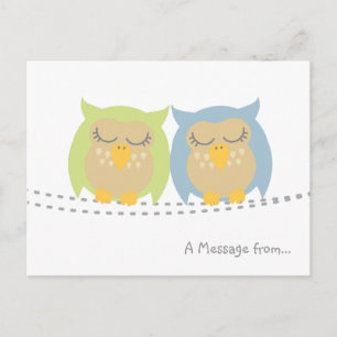 Postal personalizada de búho kawaii