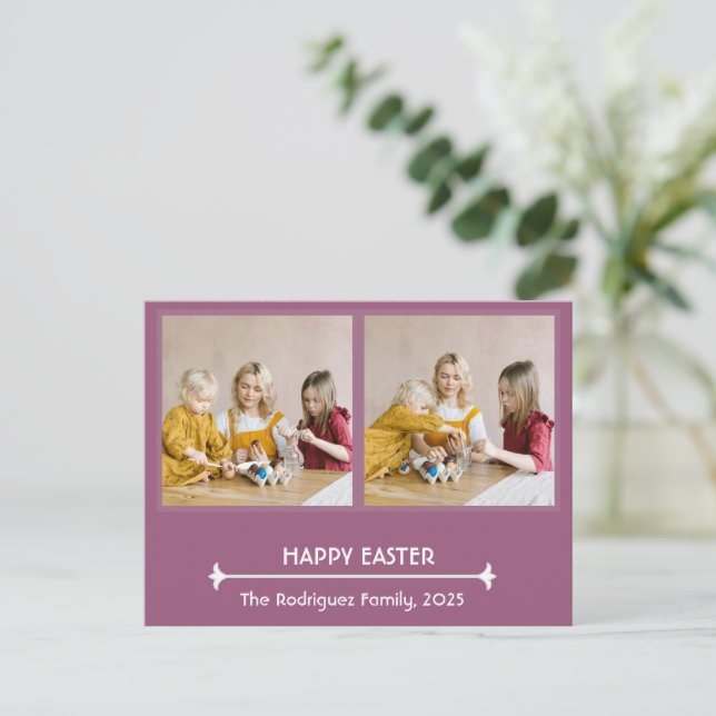 Postal personalizada de fotos de pascua feliz (Anverso de pie)
