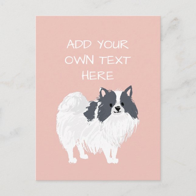 Postal personalizada de nombre de perro de Pomeran (Anverso)