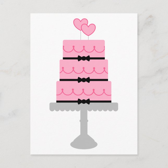 Postal personalizada para pasteles rosa (Anverso)