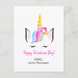 Postal Personalizada, unicornio feliz San Valentín