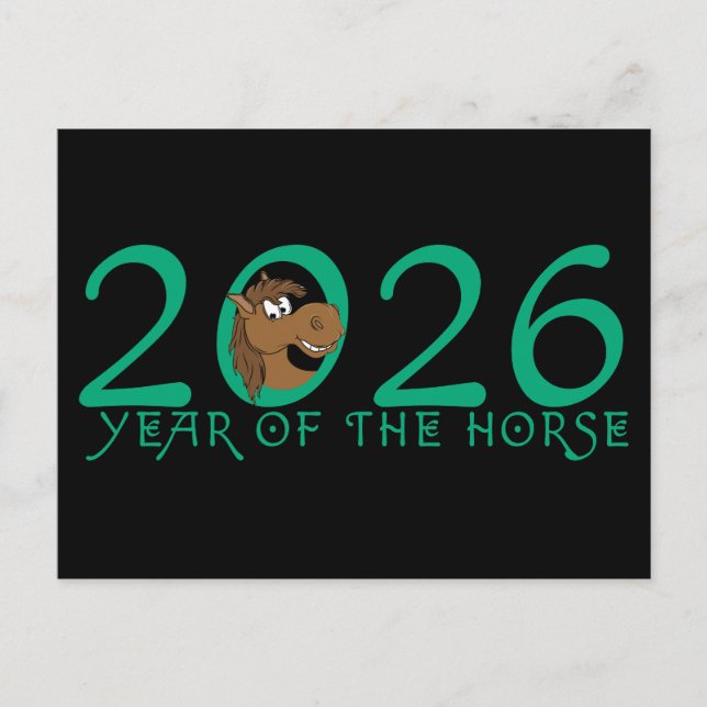 Postal Personalizado 2026 Año Nuevo chino del caballo (Anverso)