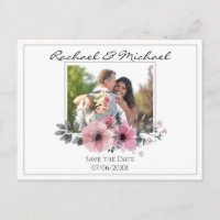 Personalizado acuarela Floral Foto Guardar fecha