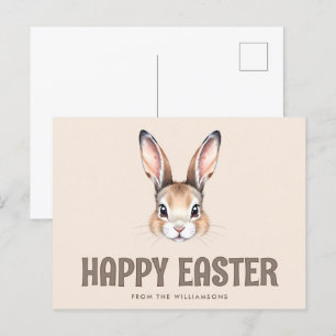 Postal Personalizado acuarela moderna linda conejo de Pas