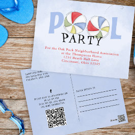 Postal Personalizado acuático Fiesta de piscina de verano