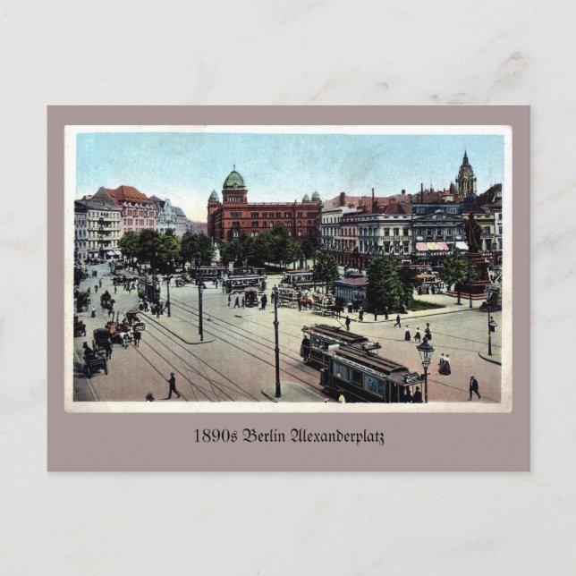 Postal Personalizado Alexanderplatz de Berlín de los años (Anverso)