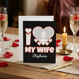 Postal Personalizado Amo A Mi Esposa - Añadir Nombre y Fo