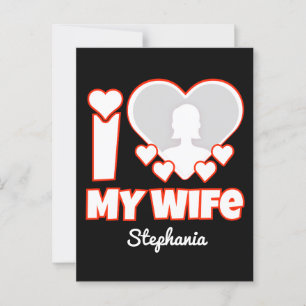 Postal Personalizado Amo A Mi Esposa - Añadir Nombre y Fo