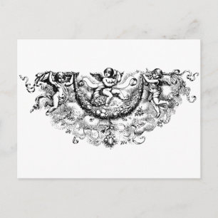 Postal Personalizado ángel wings cherub fleur di lis prin
