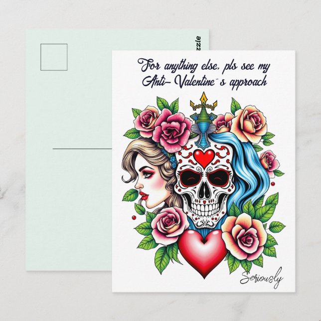 Postal Personalizado anti-San Valentín inspirado en el ar (Anverso / Reverso)