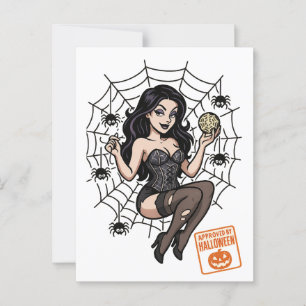 Postal Personalizado Araña de alfileres - Halloween aprob