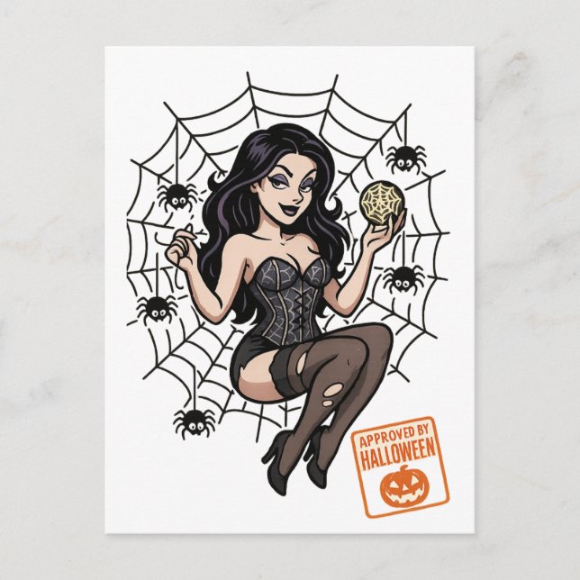 Postal Personalizado Araña de alfileres - Halloween aprob (Anverso)
