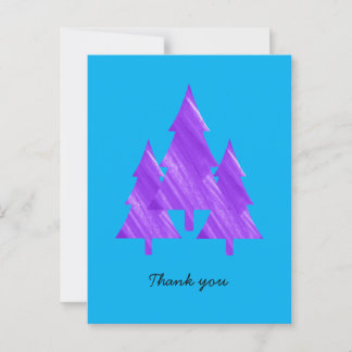 Postal Personalizado Árboles morados geométricos mínimos
