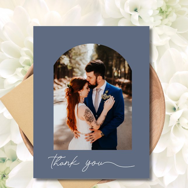 Postal Personalizado Arch Photo Boda Gracias (Custom Arch Photo Wedding Thank You Postcard)