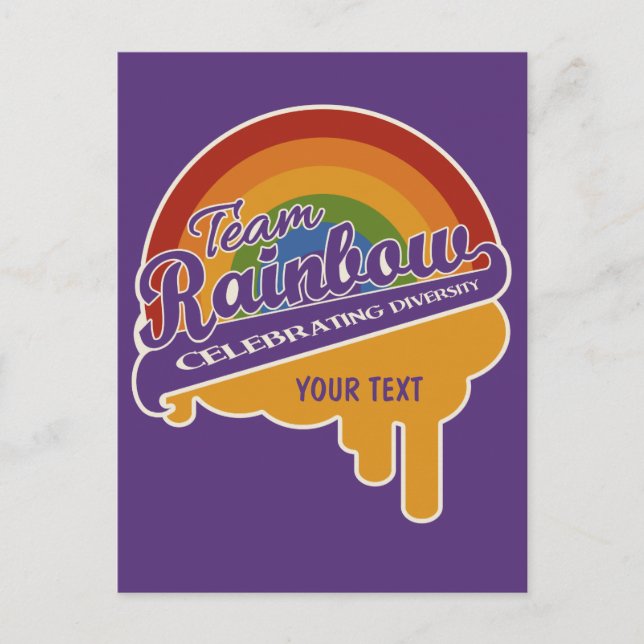 Postal personalizado arcoiris del equipo (Anverso)