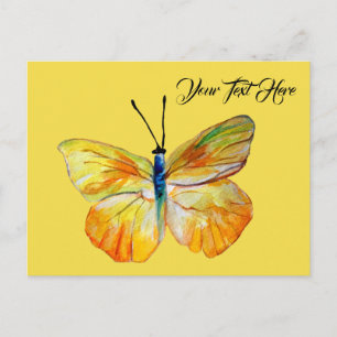 Postal personalizado, arte de color mariposa amari