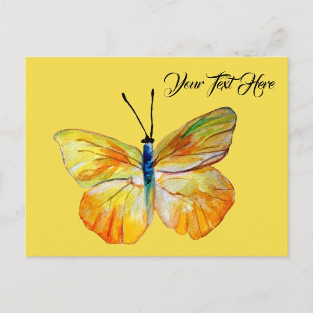 Postal personalizado, arte de color mariposa amari (Anverso)