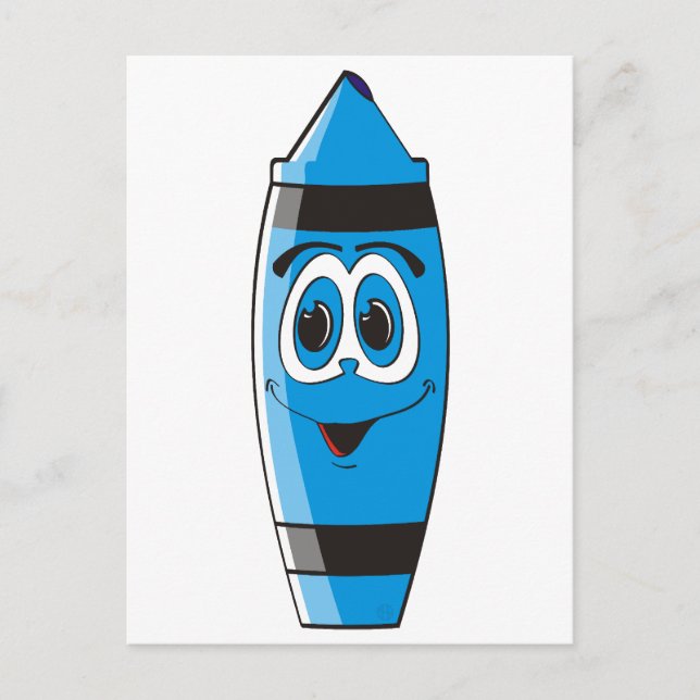 Postal Personalizado azul Crayon (Anverso)