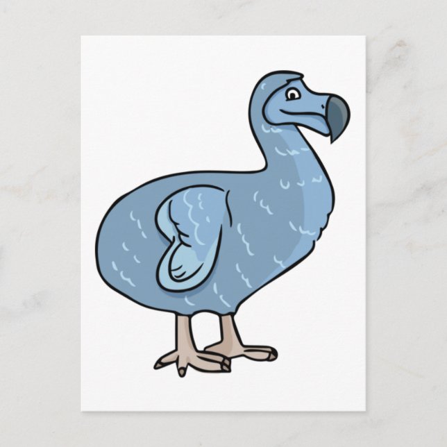 Postal Personalizado azul Dodo Bird (Anverso)