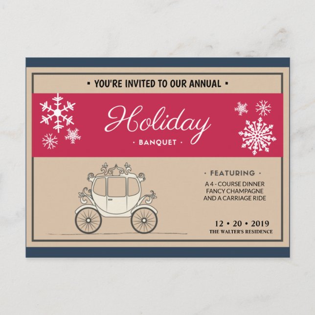 Postal Personalizado - Azul oscuro, beige y rojo (Anverso)