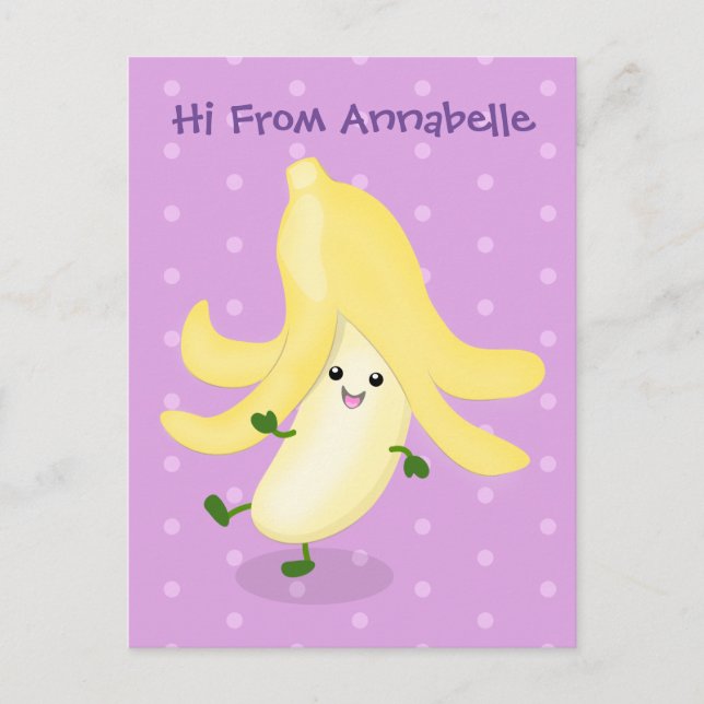 Postal Personalizado bananero Cute kawaii (Anverso)