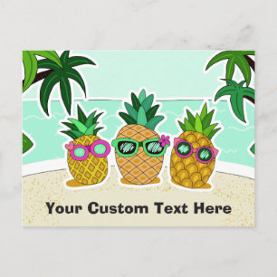 Postal personalizado Beach Pineapples