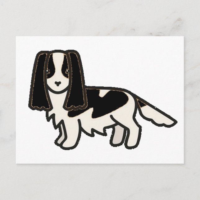 Postal Personalizado blanco de Black ans Springer Spaniel (Anverso)