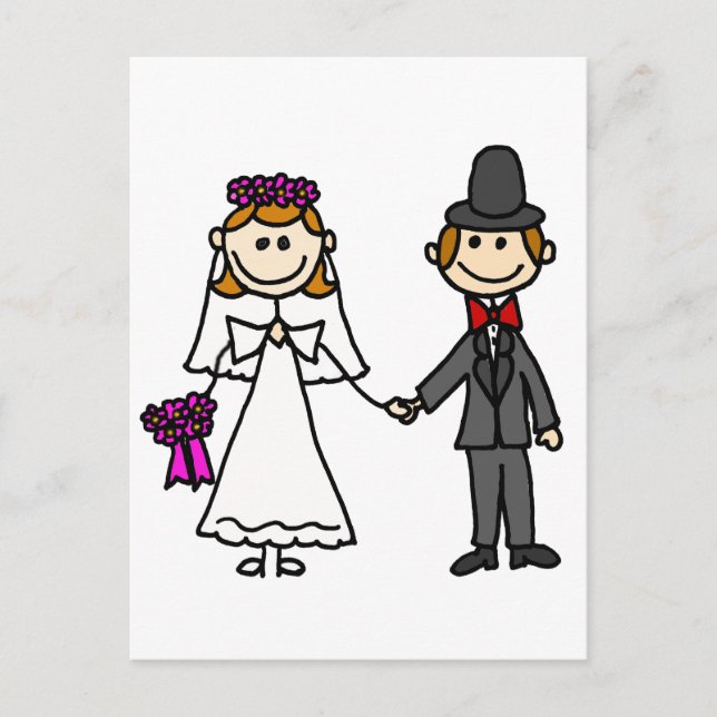 Postal Personalizado Boda de Bride y Groom (Anverso)