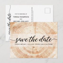 Postal Personalizado Boda Rústico de Grano de Madera Mode