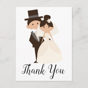 Postal Personalizado Bride y Groom Boda Gracias