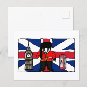 Postal Personalizado británico de Badger con Big Ben y Ba