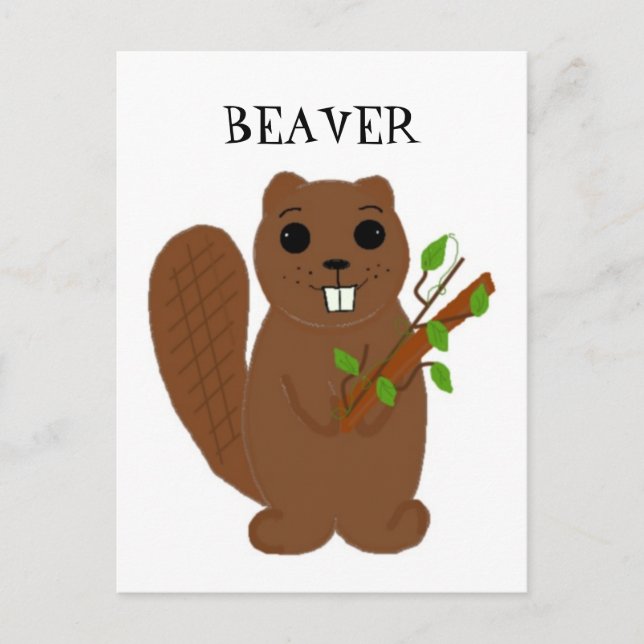 Postal Personalizado Buck Tooth Beaver (Anverso)