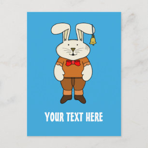 Postal Personalizado Bunny con una campana en el oído