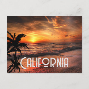 POSTAL PERSONALIZADO CALIFORNIA SUNSET BEAUH NATURAL