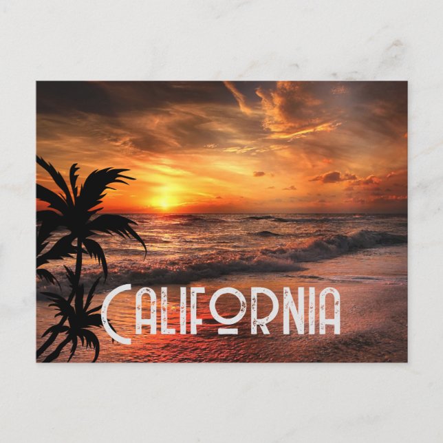POSTAL PERSONALIZADO CALIFORNIA SUNSET BEAUH NATURAL (Anverso)