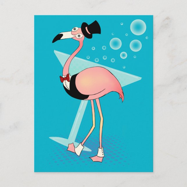 Postal Personalizado Casino Flamingo con Martini (Anverso)