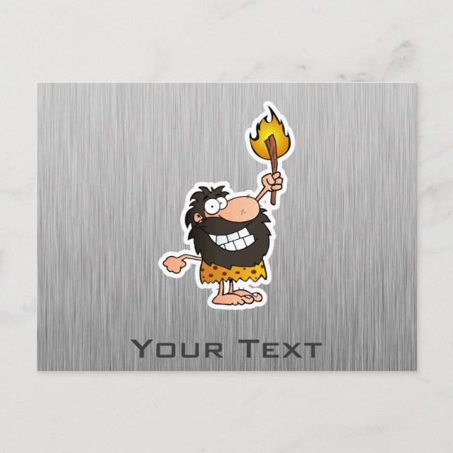 Postal Personalizado Caveman; aspecto Metalizado (Anverso)