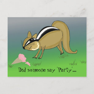 Postal Personalizado Chipmunk con cono de helado