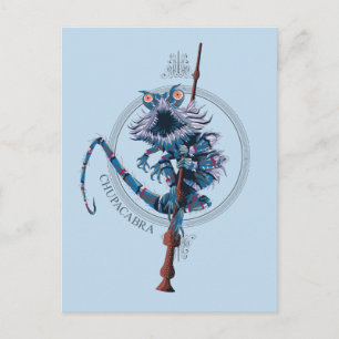 Postal Personalizado Chupacabra y anciana Wand