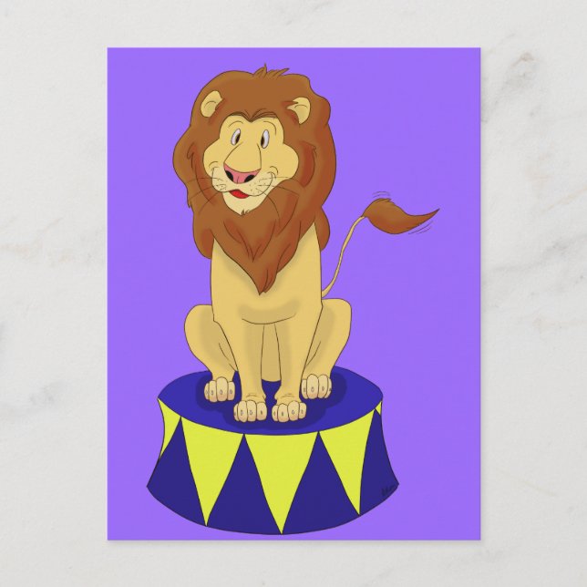 Postal Personalizado Circus Lion Postcard (Anverso)