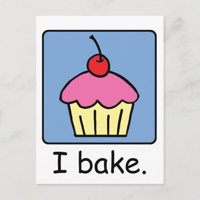 Postal Personalizado Clip Art Cupcake postre Frosting ros (Anverso)