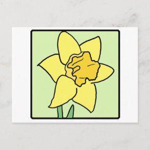Postal Personalizado Clip Art Daffodil Spring Garden Flor