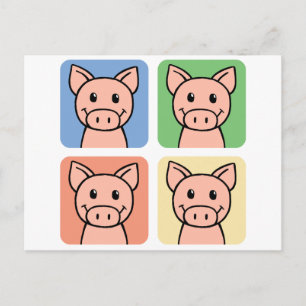 Postal Personalizado Clip Art Riéndose Piggie Piggy Pigs!