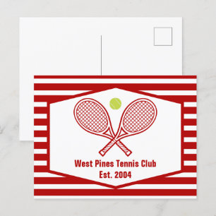 Postal Personalizado Club Campestre de Tenis Red Stried
