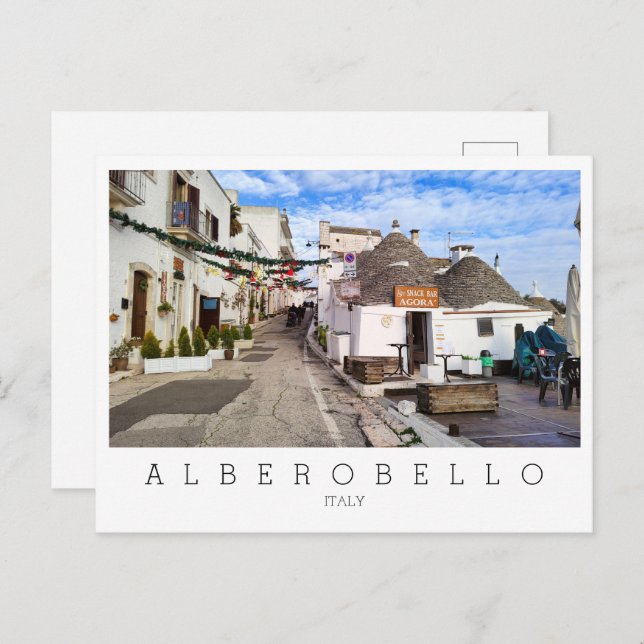 Postal Personalizado, con vistas a Alberobello, Apulia (Anverso / Reverso)