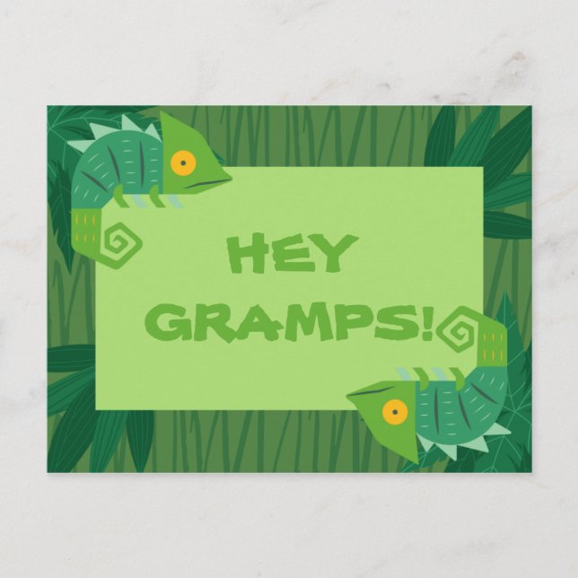 Postal Personalizado - Conexiones de Chameleon Verde (Anverso)